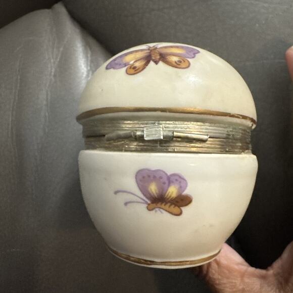 -FIGURINE VTG LEFTON Egg Shaped Trinket Box Made In Japan - Picture 7 of 11